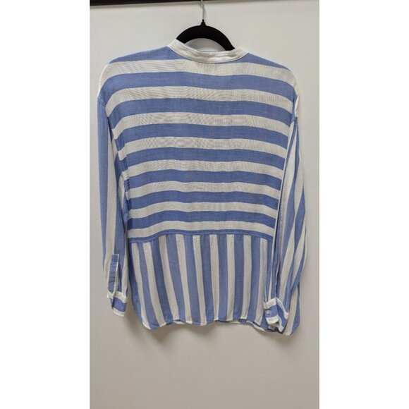Banana Republic Blue/White 2-Way Striped Blouse - Picture 2 of 2